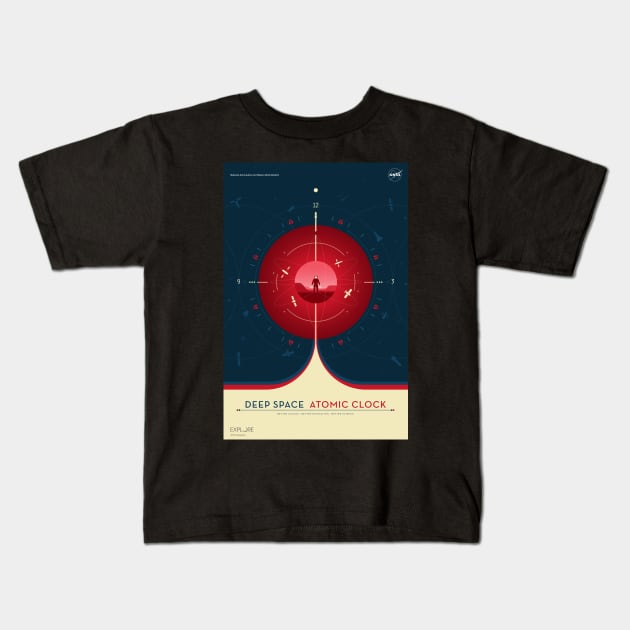 NASA Atomic Clock Mission Red Kids T-Shirt by RockettGraph1cs